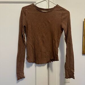 Brown Long Sleeve Top